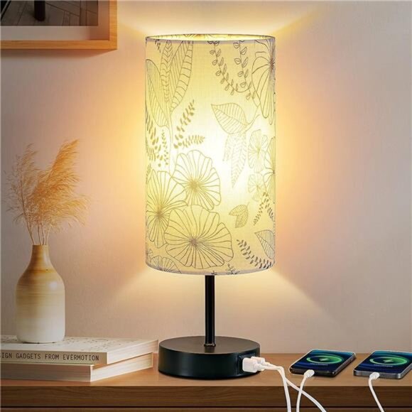 Touch Control Bedside Lamp with 2 USB Ports, 3-Way Dimmable Table lamp - Picture 1 of 16